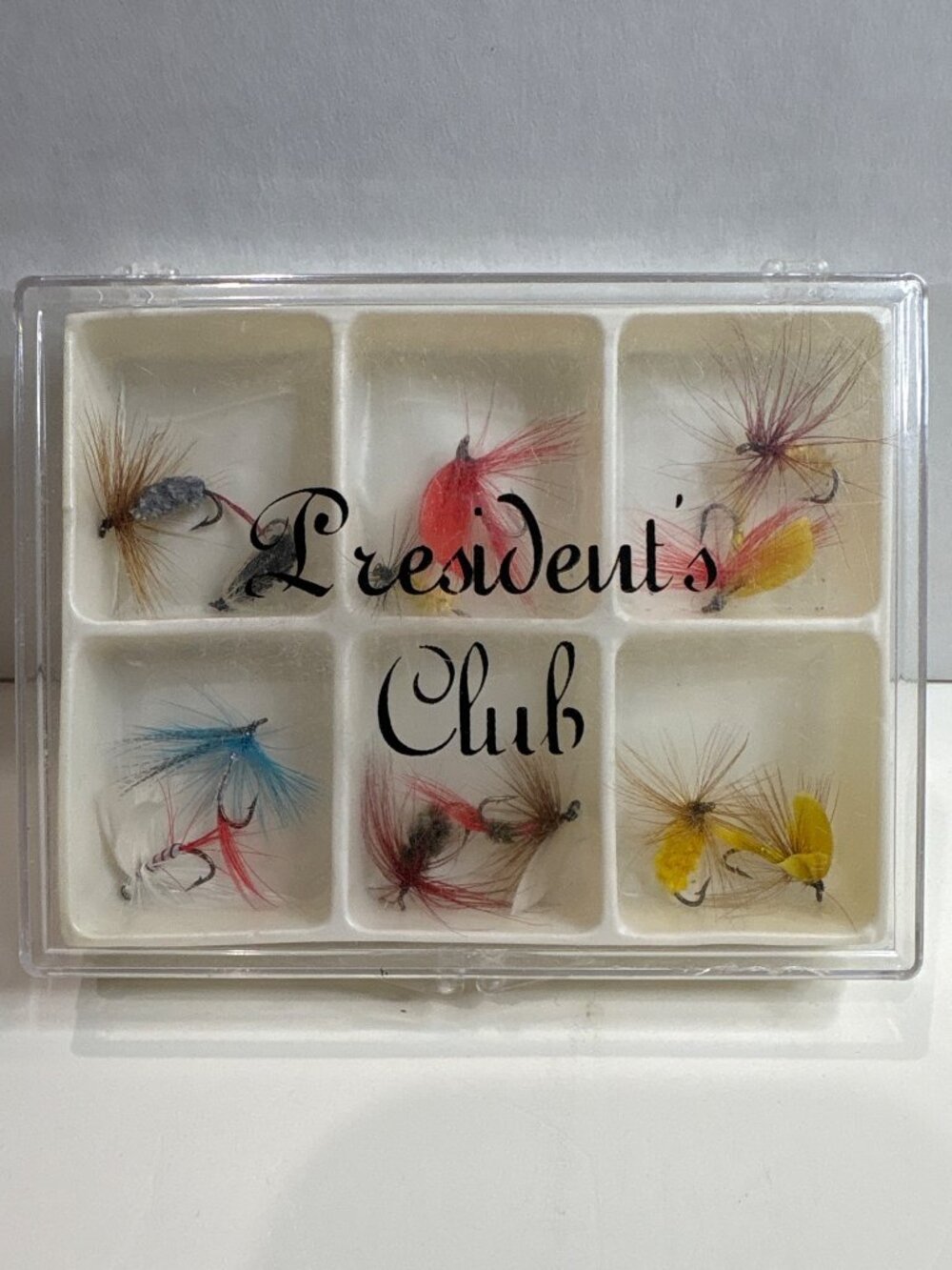 Presidents Club Fly Fishing Lure Set With 12 Assorted Wet & Dry Flies In Clear D